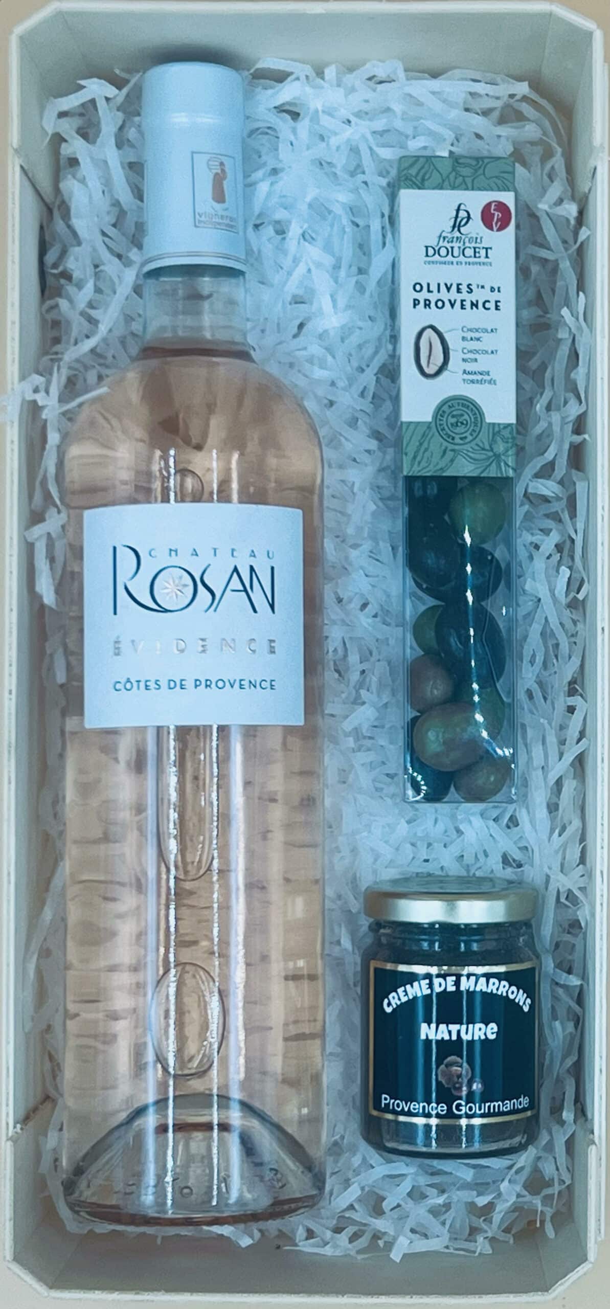 Coffret Lou Pitchoun, bouteille de rosé et spécialités provençales